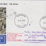 Faroyar - Zuleitungspost LH-1st Flug Frankfurt-Nairobi-Harare Luftpostkarte 1989