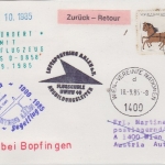 BRD - Segelflugpost Janus D-0858 Landung Bopfingen Karte n. ÖSTERREICH 1985