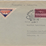 DDR - Baumgarten-Gedenkflug 1959 Brief Grüna - Wilkau-Hasslau Vignette