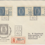 Finnland - 3x30 M. Helsinki 1960 100 J. Finnland-Marken Schmuck-FDC Einschreiben