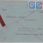 DR - 2x20+12 Pfg. Dienst Hakenkreuz Eilbrief Cloppenburg Oldenburg 1941
