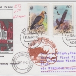 Lesotho - Lufthansa 1st-Flug Windhoek - Frankfurt 1992 Zuleitungspost
