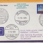 Grönland - 1st-Flug SDR. Stromfjord-Godthab, Zuleitungspost ab Köln 1979
