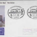 BRD - Bremerhaven Amerikatag 1986 SST a. Luftpostkarte n. USA
