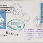 Mauretanien - Lufthansa 1st-Flug Dakar - Sao Paulo 1981 Zuleitungspost selten!