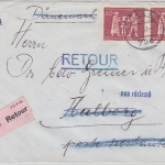 BRD - 2x20 Pfg. Cralog Care Brief n. DÄNEMARK Calw Aalborg 1963 Retourvermerk