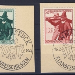 DR - 6 Pfg. Tiroler Landesschießen Plattenfehler 897II Briefstück SST Innsbruck