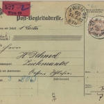 Österreich - 10 H. Paketkarte Zusatzfrankatur Wien - Zuckmantel 1902 3 H. Porto