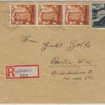 Besetzung Polen - 3x8+60 Gr. Bauwerke Einschreibebrief Jaslo - Berlin 1941