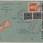 Kontrollrat - Wesermünde-Wulsdorf Einschreibebrief n. Bremen 1947
