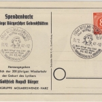 Kontrollrat - Molmerswende ü. Wippra 1947 Sonderkarte 200. Geb. Bürgers