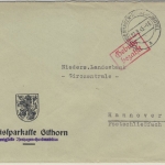 Kontrollrat - Isenhagen-Hankensbüttel 22.8.45 Gebühr bezahlt Brief n. Hannover
