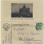 Kontrollrat - Sonnige Grüße vom Rhein, Illustr. Werbefaltbrief Düren Rheydt 1948