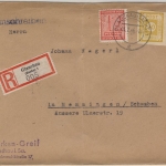 SBZ/Ostsachsen - 30 Pfg. Randstück u.a. Einschreibebrief Glauchau 5.2.46 n.