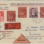 DDR - 3x20 Pfg. Olympiade Melbourne u.a. Nachnahme Wertbrief Roßwein Zittau 1956