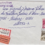 Berlin - 300+130 Pfg. I&T Einschreiben RÜCKSCHEIN n. FRANKREICH Berlin 440 1986