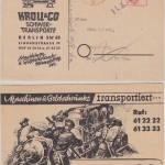 Berlin - Berlin SW11 1954 Illustrierte Firmendrucksache Kroll Schwertransporte