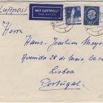 Berlin - 40 Pfg. Heuss u.a. Luftpostbrief n. PORTUGAL Charlottenburg 7 - 1960