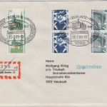 Berlin - Sehenswürdigkeiten senk. Paare ex Markenheftchen Einschreiben SST 1989