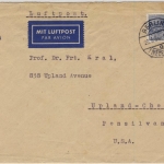 Berlin - 80 Pfg. Bauten I Luftpostbrief (Zone 2 6-10g) n USA Friedenau 20.8.1954