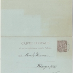 Monaco - 10/10 C. Antwort-Ganzsache Monte Carlo Nizza 1894 beide Teile gebraucht