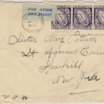 Irland - 3x5 P. Schwert Luftpostbrief n. USA Luimneach - New York 1946