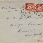 Irland - 2x8 Pg. Schwert Luftpostbrief n. USA Mota Co.Na.Harmhidhe New York 1952