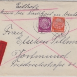 DR - 40+8 Pfg. Hindenburg unterfrankierter Eilbrief Wesel - Dortmund 1937