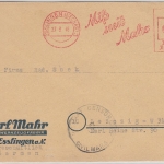 All.Bes. - 24 Pfg. AFS Mahr Messwerkzeuge Zensurbrief Esslingen - Leipzig 1946