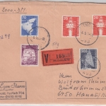 BRD - 500 Pfg. I&T u.a. Wertbrief (2.000 DM - 59g) Detmold - Hanau 1985