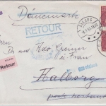 BRD - 2x20 Pfg. Carlog/Care Brief n. DÄNEMARK Calw 1963 Retourvermerke