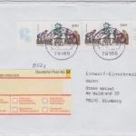 BRD - 2x300 Pfg. 350 J. Kartoffelanbau Einwurf-Einschreiben Donaueschingen 1997