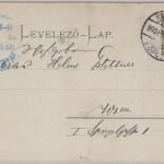 Ungarn - Budapest Westbahnhof farbige Ansichtskarte gelaufen n. Wien 1900