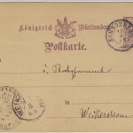 Württemberg - Schrozberg 1889 DrKr a. 5 Pfg. Ganzsachenkarte n. Weikersheim 1889
