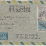 Brasilien - Rio de Janeiro (1.12.44) - Zürich (4.7.45 !!) Luftpost Einschreiben