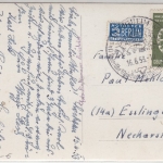 BRD - 10 Pfg. Dunant sw-AK Schulhaus-Neubau Löchgau Besigheim - Esslingen 1953