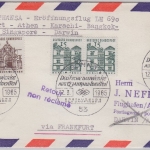 BRD - LH 1st-Flug Frankfurt Darwin/Australien 1965 Luftpostbrief FDC Bauwerke