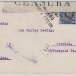Chile - Santiago 1916 Zensurbf. i.d. SCHWEIZ ital. Zensurverschluss Milano