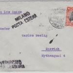 Chile - Santiago 1916 Zensurbrief "via Los Andes" n. Zürich Zensur Mailand