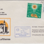 Libyen - Lufthansa 1st-Flug Benghasi - Tripoli - Frankfurt Luftpostbrief 1964