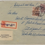 Bizone - 24+60 Pfg. Arbeiter Band/Netz Einschreibebrief Vaihingen Stuttgart 1948