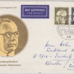 BRD - 1M.+5 Pfg. Heinemann Schmuck-FDC Luftpost n. ÖSTERREICH ESST Bonn 1970