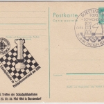DDR - 10 Pfg. Bauten Ganzsache priv. Zudruck SST Borstendorf 1984 Schach