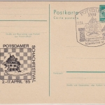 DDR - 10 Pfg. Bauten Ganzsache priv. Zudruck SST Potsdam 1985 Schach