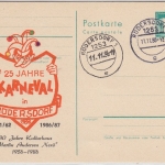 DDR - 10 Pfg. Bauwerke Ganzsache priv. Zudruck 25 Jahre Karneval Rüdersdorf 1986