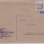 FZ-Württemberg - Zainingen über Urach Poststelle I Brief n. Münsingen 1949