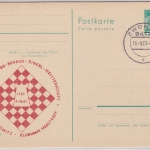 DDR - 10 Pfg. Bauten Ganzsache priv. Zudruck Zwönitz 1983 Schach