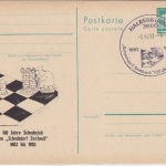 DDR - 10 Pfg. Bauten Ganzsache priv. Zudruck SST Halberstadt 1983 Schach