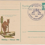 DDR - 10 Pfg. Bauten Ganzsache priv. Zudruck SSTJüterbog 1985 Schach