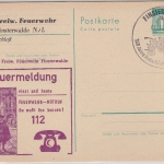 DDR - 10 Pfg. Bauten Ganzsache priv. Zudruck SST Finsterwalde 1984 Feuerwehr